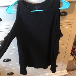 Black Cold Shoulder Top